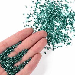 Dark Turquoise 12/0 Grade A Round Glass Seed Beads, Silver Lined, Dark Turquoise, 12/0, 2x1.5mm, Hole: 0.3mm, about 30000pcs/bag