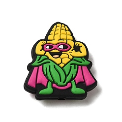 Corn Фруктовые Супермен пищевые экологически чистые силиконовые фокусные бусины, кукуруза, 28x23.5x8.5 мм, отверстие : 2.5 мм