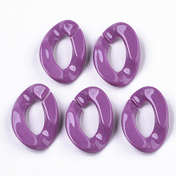 Magenta Opaque Acrylic Linking Rings, Quick Link Connectors, for Curb Chains Making, Twist, Magenta, 30x21x6mm, Inner Diameter: 16x8mm