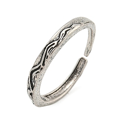 Antique Silver Alloy Cuff Rings for Women, Antique Silver, US Size 12 3/4(22mm)