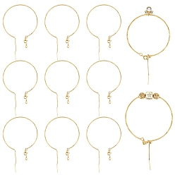 Настоящее золото 24K 12шт. латунные браслеты для женщин, реальный 24 k позолоченный, 0.15 см, внутренний диаметр: 2-1/8x2-1/4 дюйм (5.3x5.8 см)