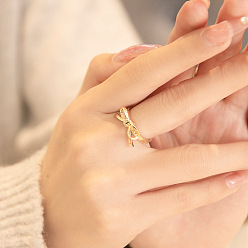 Золотой Бант 925 кольца из стерлингового серебра для женщин, золотые, размер США 6 (16.5 мм)