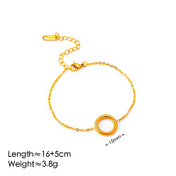 Золотой Кольцо 304 из нержавеющей стали ссылка браслеты, браслеты-цепочки для женщин, золотые, 6-1/4 дюйм (16 см)