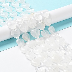 Хрусталь Природных кристаллов кварца бисер нитей, бусины из горного хрусталя, с бисером, сердце, 14~15x15x6~6.5 мм, отверстие : 1.4 мм, около 23~24 шт / нитка, 14.57'' (37 см)