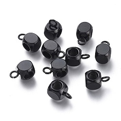 Electrophoresis Black 304 дуги из нержавеющей стали, петля под залог, кубик бусины залог, ионное покрытие (ip), электрофорез черный, 7.5x5x5 мм, отверстие : 1.6 мм, внутренний диаметр: 3 мм