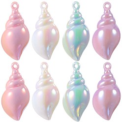 (52) Непрозрачная лаванда 16 шт 4 акриловые подвески в стиле, AB цвет, очарование раковины, разноцветные, 43.5x22x17 мм, отверстие : 2.5 мм, 4 шт / стиль