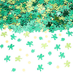 Mixed Color 3 Sets Paper Confetti, Saint Patrick's Day Party Decoration, Clover, Mixed Color, 0.7~17x0.7~17x0.5mm, 140~150pcs/set