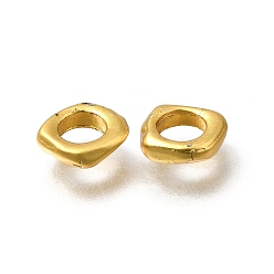 Golden Brass Beads, Polygon, Rack Plating, Long-Lasting Plated, Golden, 7.5x8x2mm, Hole: 4mm