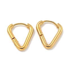 Треугольник 202 обруч серьги из нержавеющей стали замке, с 304 штифтами из нержавеющей стали для женщин, золотые, треугольные, 16.8x2.5 мм