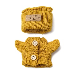 (932FM) Темно-синий аква-матовый с подкладкой Наборы одежды из пряжи для изготовления кукол, темно-золотистые, 45~50x60~95x6~16 мм, 2 шт / комплект