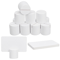 Белый 24шт. держатель для блокнота из дерева в форме колонны, с 24 шт. чистых листов бумаги, крафт-бумага, прямоугольные, белые, 30x30 мм