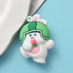 Зеленый лайм Пластиковые подвески из пвх, кролик, зеленый лайм, 46x37 мм