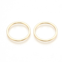 Настоящее золото 18K Латунные соединительные колечки, без никеля , реальный 18 k позолоченный, 20x1.5 мм, 17 мм внутренний диаметр