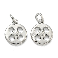 Платина Латунные подвески, подвески-пуговицы, без кадмия и без свинца, стойки покрытие, долговечный, платина, 13x11x3.5 мм, отверстие : 3 мм, Перейти кольцо: 5x1 мм