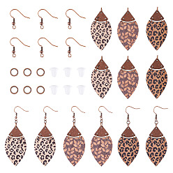 (52) Непрозрачная лаванда Наборы для самостоятельного изготовления сережек-подвесок в форме конского глаза, в том числе деревянные подвески, Латунные крючки для сережек, железные открытые соединительные кольца и пластиковые ушные гайки, разноцветные, 4x4 мм, отверстие : 1 мм