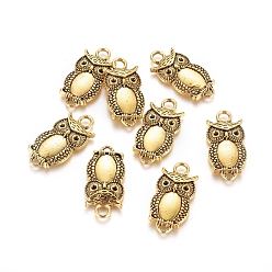 Античное Золото Соединители звеньев сплава, Хэллоуин, без кадмия, без никеля и без свинца, сова, античное золото , 26x13x4 мм, отверстие : 3 мм