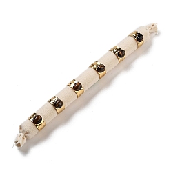 Тигровый глаз Ионное покрытие (ip) 304 широкополосные открытые манжетные кольца из нержавеющей стали, овальное кольцо из натурального тигрового глаза для женщин, реальный 18 k позолоченный, 11 мм, 6 шт / комплект