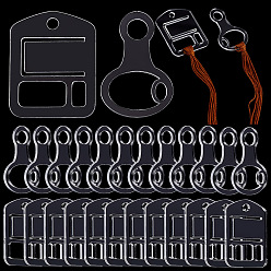 Прозрачный 40шт 2 стиль акриловые нитки для вышивания капли, тонкие катушки мулине, для хранения швейных ниток, форма стрелки и тыквы, прозрачные, 5x3.35~4x0.25 см, отверстие : 5~9.5 мм, 20 шт / стиль