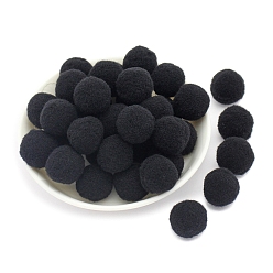 Черный Полиэстеровый мяч, аксессуары для костюма, аксессуары, круглые, чёрные, 20 мм, 50 шт / пакет