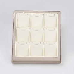 Белый Pu кожаные комплекты ювелирных изделий, с доской, прямоугольные, белые, 25x22x5 см