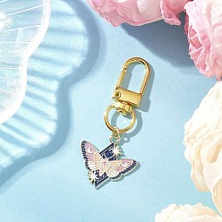 Морской Синий Подвески из сплава с эмалью, с поворотными застежками, бабочка, золотые, Marine Blue, 58 мм