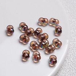 Седло Коричневый Прозрачные акриловые бусины, арахис, седло коричневый, 8x5 мм, отверстие : 2 мм