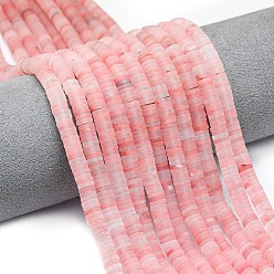 Вишневый Кварц Вишневого кварца стеклянные бусы пряди, матовые, дисковые бусы, Heishi бусы, 6~6.5x1~1.5 мм, отверстие : 0.9 мм, около 242~244 шт / нитка, 15.16~15.35 дюйм (38.5~39 см)