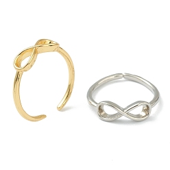 (52) Непрозрачная лаванда Латунь манжеты кольца, открытые кольца, долговечный, бесконечность, разноцветные, размер США 7 1/4 (17.5 мм)