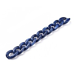 Морской Синий Акриловые цепочки, несварные, Marine Blue, 39.37 дюйм (100 см), ссылка: 29x21x6 mm, 1 м / прядь