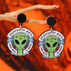 Зеленый Модные акриловые серьги-гвоздики для мужчин и женщин - стиль своими руками, запредельно, зелёные