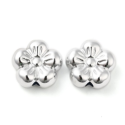 Платина CCB пластиковые шарики, цветок, платина, 23x10 мм, отверстие : 3.3 мм