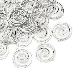 Платинированный Латунные подвески, вихревые чары, без кадмия, без никеля и без свинца, Реальная платина, 19x17x1 мм, отверстие : 1 мм