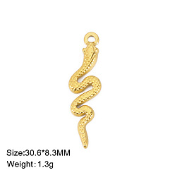 Золотой Шкентели нержавеющей стали, очарование змеи, золотые, 30.6x8.3 мм