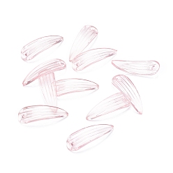 Pink Two Tone Transparent Glass Pendants, Petal, Pink, 26x9x2mm, Hole: 1.2mm
