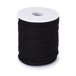 Черный Шнуры из искусственной замши, искусственная замшевая кружева, для изготовления ювелирных изделий, чёрные, 2.5 мм, около 49.21 ярдов (45 м) / рулон