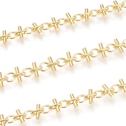 Настоящее золото 18K Звенья ручной работы из латуни, с катушкой, долговечный, реальный 18 k позолоченный, ссылка: 7x3x0.9 мм и 6x4.8x0.9 мм, бар: 8x2 мм, около 32.8 футов (10 м) / рулон