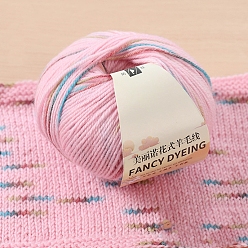 Pink Пряжа шерстяная радужная сегментная окрашенная, нитки для ручного вязания, для детского свитера, шарфа, ткани, рукоделия, ремесла, розовые, 3~5 мм