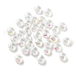 Прозрачный АВ Гальванические стеклянные бусины, с покрытием AB цвета, граненые, рондель, ясно AB, 10x6 мм, отверстие : 1.5 мм