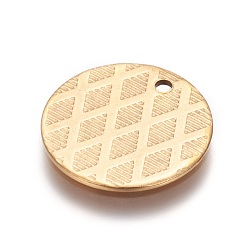 Золотой Ионное покрытие (ip) 304 подвески из нержавеющей стали, плоско-круглые, золотые, 15x1 мм, отверстие : 1.4 мм