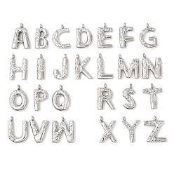 Нержавеющая Сталь Цвет 26 шт. 304 подвески-алфавиты из нержавеющей стали, Письмо ~ Z, цвет нержавеющей стали, 21~22x6.5~18x4~4.5 мм, отверстие : 2.5 мм