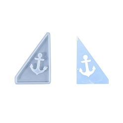 Anchor & Helm Парусник своими руками изготовление свечей, силиконовые формы для литья, для уф-смолы, изготовление изделий из эпоксидной смолы, белые, якорь и штурвал, 130x90x8.5 мм