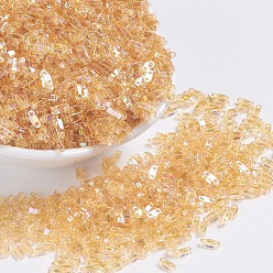 (QTL251) Transparent Light Topaz AB MIYUKI Quarter TILA Beads, Japanese Seed Beads, 2-Hole, (QTL251) Transparent Light Topaz AB, 5x1.2x1.9mm, Hole: 0.8mm, about 2400pcs/50g