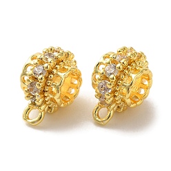 Золотой Колонна латунь микро паве кубический цирконий трубки поручни, долговечный, без кадмия и без свинца, золотые, 10x8x6 мм, отверстие : 1.2 мм, внутренний диаметр: 3.3 мм