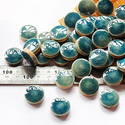 Темный Голубой Мозаика из керамогранита, мозаика неправильной формы, для поделок из мозаики своими руками, рамы для картин, плоско-круглые, темные голубые, 15~60x5 мм, о 100 г / мешок