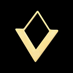 Золотой 201 подвески из нержавеющей стали, лазерная резка, ромб, золотые, 35x27.5x1 мм