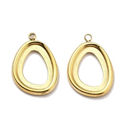 Настоящее золото 18K Ионное покрытие (ip) 304 подвеска из нержавеющей стали с кабошоном, слеза, реальный 18 k позолоченный, 15.5x11x1.5 мм, отверстие : 1.2 мм