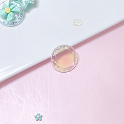 Плоский Круглый Прозрачные пластиковые кабошоны, плоско-круглые, 28 мм