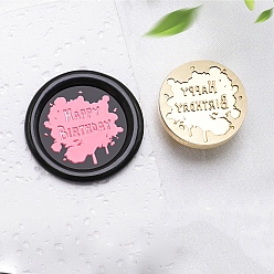 Слово Золотистый тон сургучной печати, латунные головки штампов, для сургучной печати, сериал с днем рождения, слово, 24x14 мм, отверстие : 7 мм