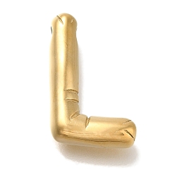 Letter L Вакуумное покрытие pvd 304 подвески из нержавеющей стали, реальный 18 k позолоченный, буквенное очарование, Письмо L, 19x13x4.5 мм, отверстие : 2 мм