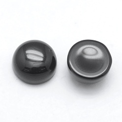 Obsidian Natural Obsidian Cabochons, Flat Round, 8x3~4mm